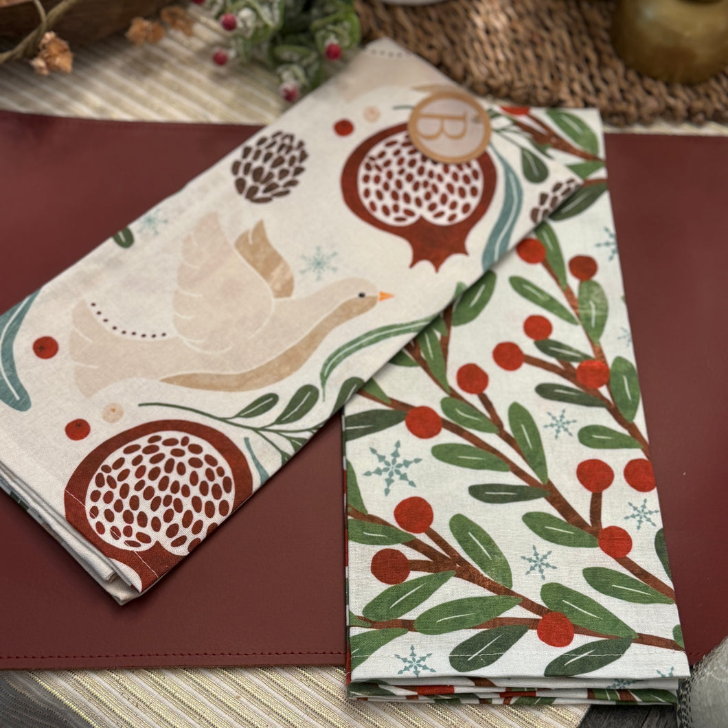 Winter Berry Tea Towels
