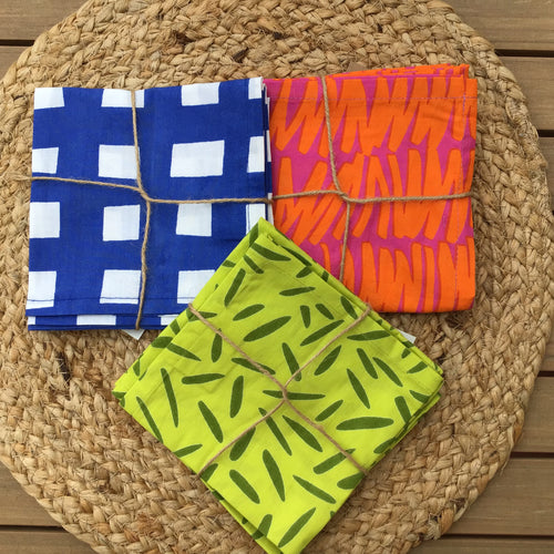 cotton cocktail napkins three styles