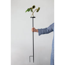 Load image into Gallery viewer, Metal &amp; Glass Candle Holder / Vase Yard Stake