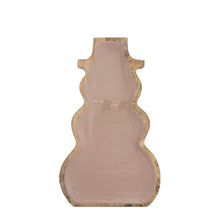 Load image into Gallery viewer, Decorative wooden tray in the shape of a snowman  on a white background.