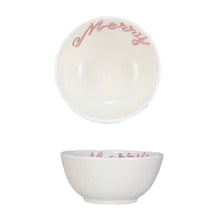 Load image into Gallery viewer, Stoneware Bowl with Holiday Word