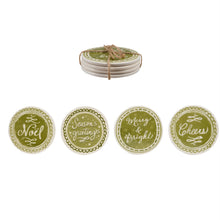Load image into Gallery viewer, Holiday Stoneware Coasters Set