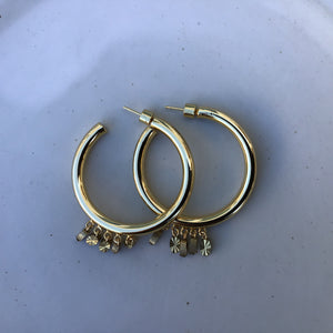 Gold Farrah Hoops available at Bench Home