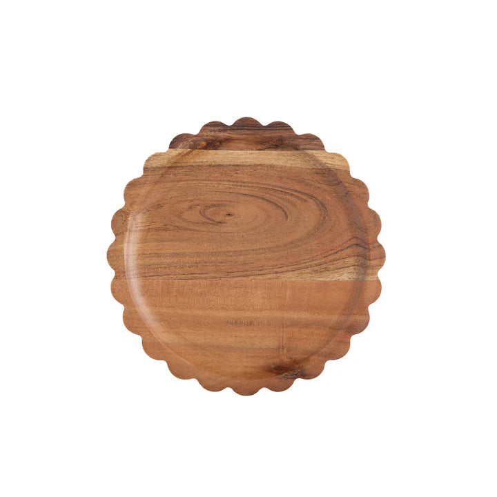 Scalloped Acacia Wood Tray