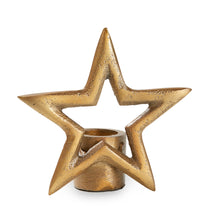 Load image into Gallery viewer, Star Antique Brass Taper Holder