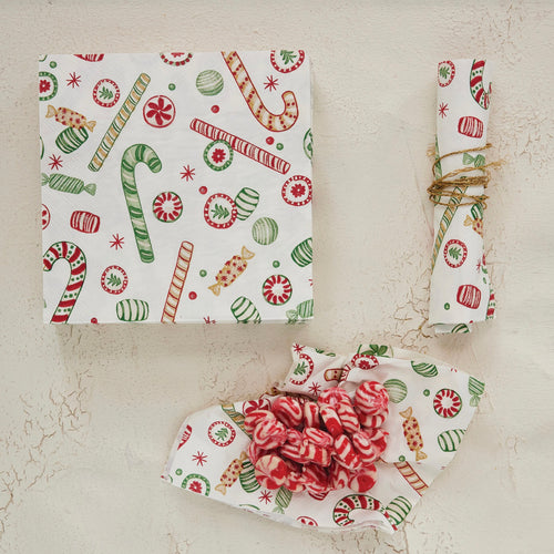 Holiday Candy Printed Paper Dinner Napkins