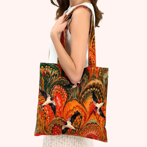 Velvet Marbled Swallows Tote Bag