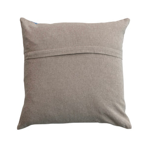 Square Cotton Pillow w/ Emberoidered Design & Chambray Back available at Bench Home