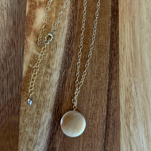 Mother of Pearl Disc Neclace available at Bench Home