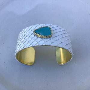 Turquoise Gold Cuff available at Bench Home