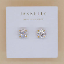 Load image into Gallery viewer, Round CZ Stud Earrings | Two Styles