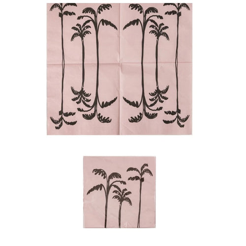 palm tree pink paper napkins 