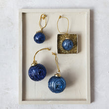 Load image into Gallery viewer, Blue Embossed Mercury Glass Ornament | Two Styles