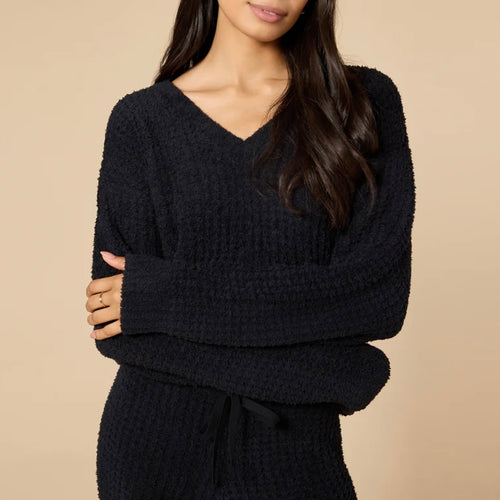 Softies Black V-Neck Lounge Set