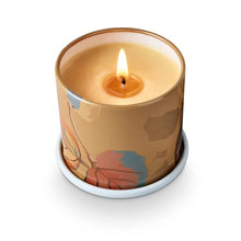 Load image into Gallery viewer, Candle in a decorative tin with floral design on a white background