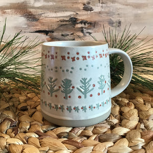Stamped Holiday Mugs available at Bench Home