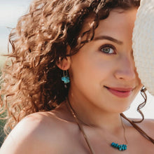 Load image into Gallery viewer, Rock Candy Turquoise Hoop Earrings