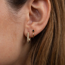 Load image into Gallery viewer, Pave Gold Hoop Earrings