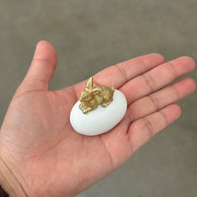 Load image into Gallery viewer, Gold Bunny On Egg Figurine
