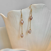 Load image into Gallery viewer, Pink Freshwater Pearl Drop Earrings