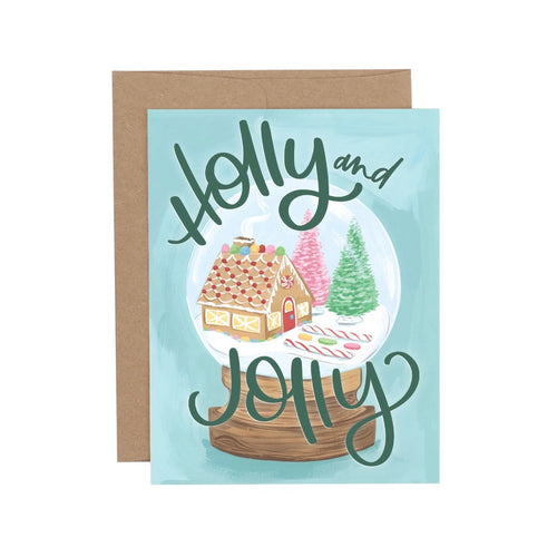 Holly Jolly Globe Christmas Card