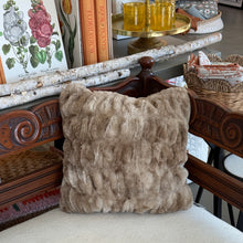 Load image into Gallery viewer, Brown Ribbed Vegan Fur Pillow | Two Styles