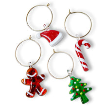 Load image into Gallery viewer, Holiday Cheer Wine Charm Set