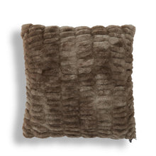 Load image into Gallery viewer, Brown Ribbed Vegan Fur Pillow | Two Styles