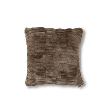 Load image into Gallery viewer, Brown Ribbed Vegan Fur Pillow | Two Styles