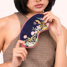 Load image into Gallery viewer, Velvet Navy Floral Eyemask
