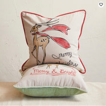 Load image into Gallery viewer, Holiday Square Cotton Chambray Printed Pillow | Two Styles