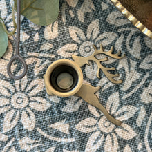 Load image into Gallery viewer, Reindeer Antique Brass Taper Holder
