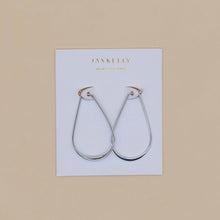 Load image into Gallery viewer, Silver Long Oval Hoop