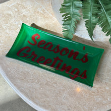 Load image into Gallery viewer, Seasons Greetings Glass Trinket Tray