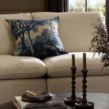 Load image into Gallery viewer, Navy Toile Pillow