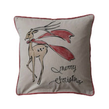 Load image into Gallery viewer, Holiday Square Cotton Chambray Printed Pillow | Two Styles