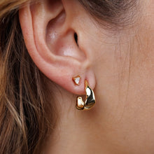 Load image into Gallery viewer, Small Ripple Gold Hoop Earrings