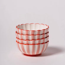 Load image into Gallery viewer, Red Kinsey Scallop Dessert Bowl