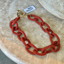 Load image into Gallery viewer, Jenna Rust Chain Link Beaded Necklace