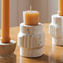Load image into Gallery viewer, Short Altis Travertine Candle Holder