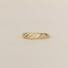 Load image into Gallery viewer, White Opal Twist Gold Ring | Three Sizes