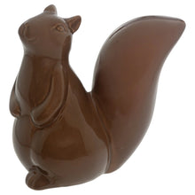 Load image into Gallery viewer, Brown ceramic squirrel figurine against a white background.