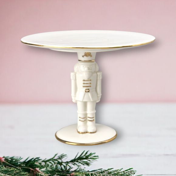 White And Gold Nutcracker Serving Plate