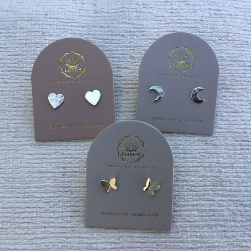 Gold Carded Studs | 3 Styles