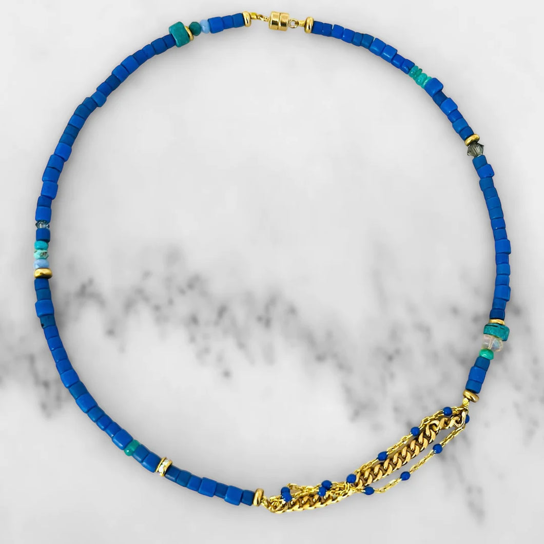 Blue Teagan Choker/Bracelet
