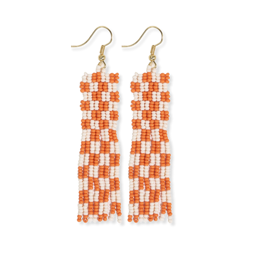 Checkerboard Beaded Earrings