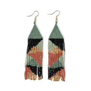 Colorblock Triangle Beaded Earrings available at Bench Home