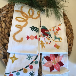 Embroidered Holiday Napkin Set available at Bench Home