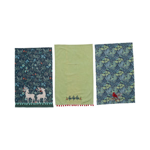 Holiday Embroidered Tea Towel Set available at Bench Home