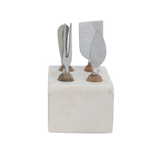 Load image into Gallery viewer, Cheese Knives w/Marble Block